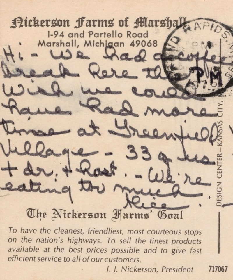 Nickerson Farms - Marshall - 18901 Partello Rd - Postcard B (newer photo)